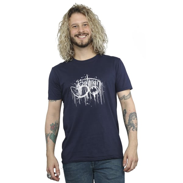 DC Comics Mens Batman Paint Splatter T-Shirt