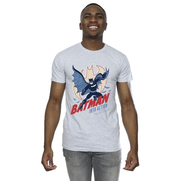 DC Comics Mens Batman Into Action T-Shirt