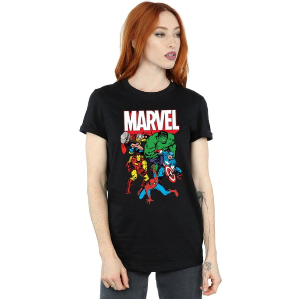 Marvel Womens/Ladies Hero Group Cotton Boyfriend T-Shirt