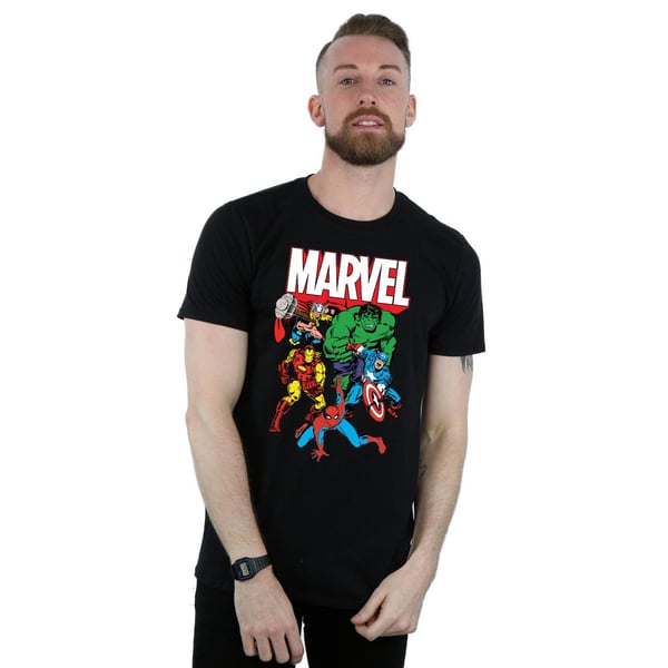 Marvel Mens Hero Group Cotton T-Shirt