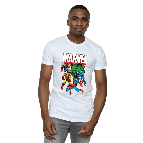 Marvel Mens Hero Group Cotton T-Shirt