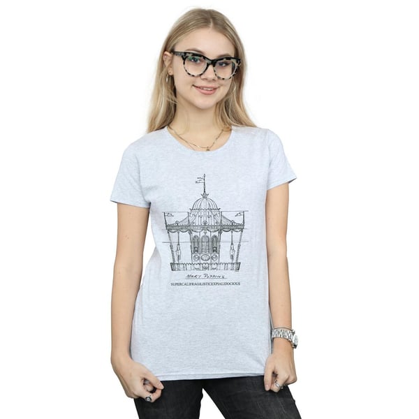 Disney Womens/Ladies Mary Poppins Carousel Sketch Cotton T-Shirt