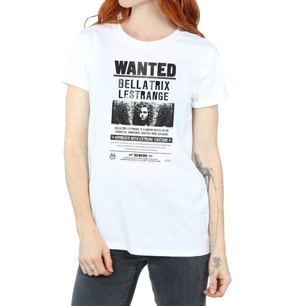 Harry Potter Womens/Ladies Bellatrix Lestrange Wanted Poster Cotton Boyfriend T-Shirt