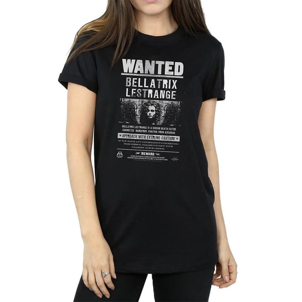 Harry Potter Womens/Ladies Bellatrix Lestrange Wanted Poster Cotton Boyfriend T-Shirt