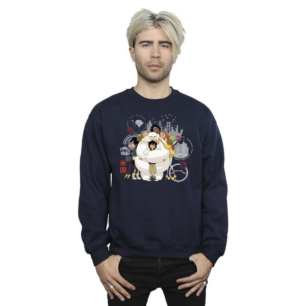 Disney Mens Big Hero 6 Baymax Group Hug Sweatshirt