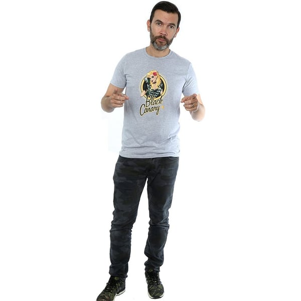 DC Bombshells Mens Black Canary Badge Heather T-Shirt