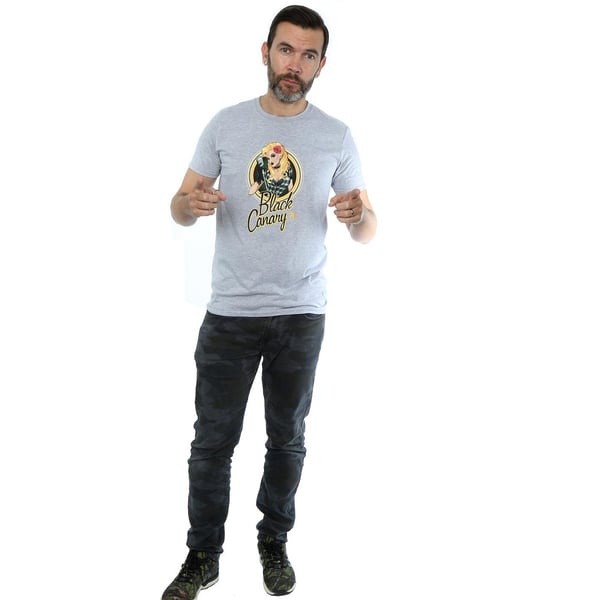 DC Bombshells Mens Black Canary Badge Heather T-Shirt