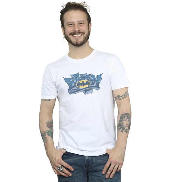 DC Comics Mens Batman Graffiti Logo T-Shirt