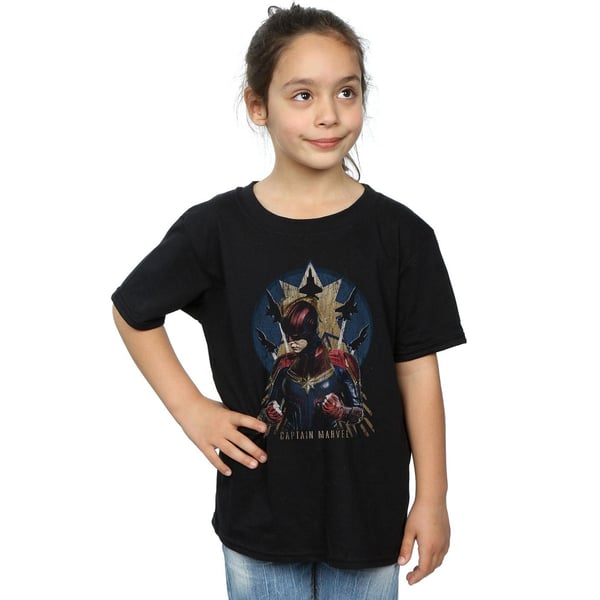 Marvel Girls Captain Marvel Jet Burst Cotton T-Shirt