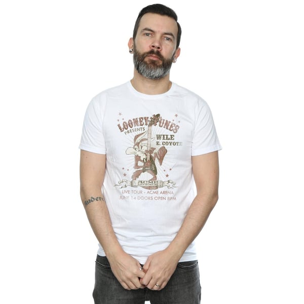 Looney Tunes Mens Wile E Coyote Guitar Cotton T-Shirt