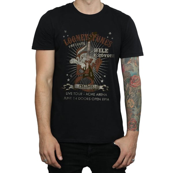 Looney Tunes Mens Wile E Coyote Guitar Cotton T-Shirt