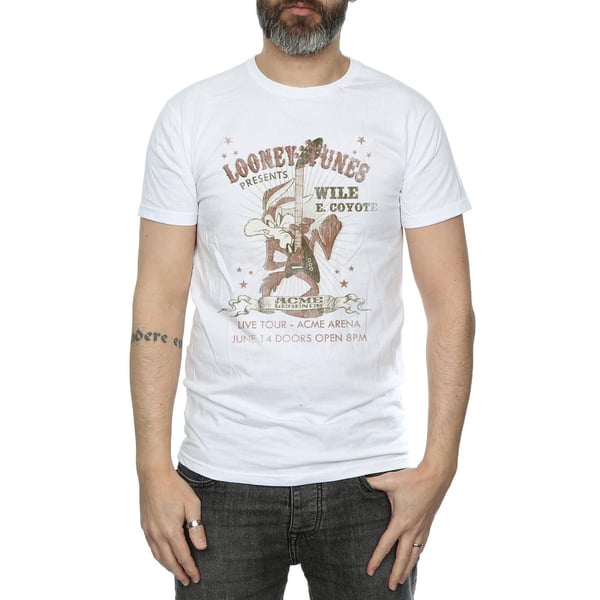 Looney Tunes Mens Wile E Coyote Guitar Cotton T-Shirt