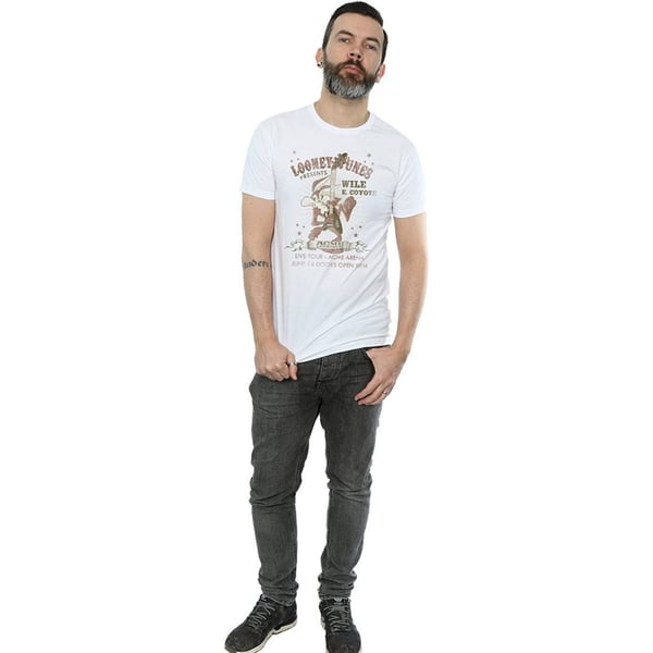 Looney Tunes Mens Wile E Coyote Guitar Cotton T-Shirt