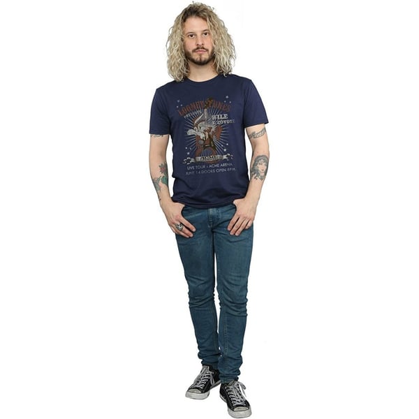 Looney Tunes Mens Wile E Coyote Guitar Cotton T-Shirt