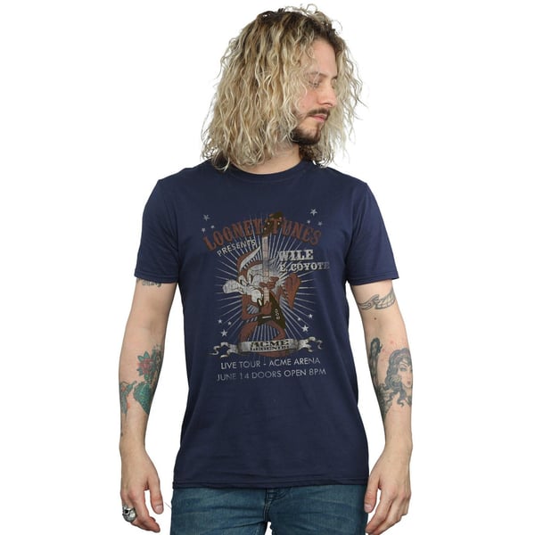 Looney Tunes Mens Wile E Coyote Guitar Cotton T-Shirt