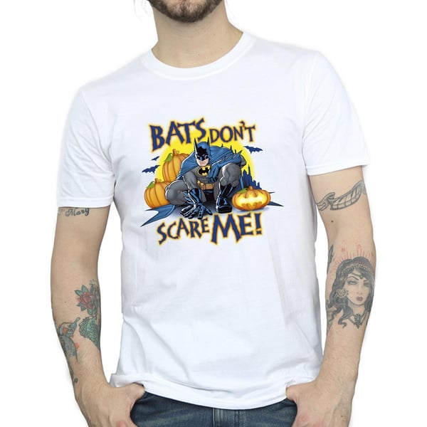 DC Comics Mens Batman Bats Don´t Scare Me T-Shirt
