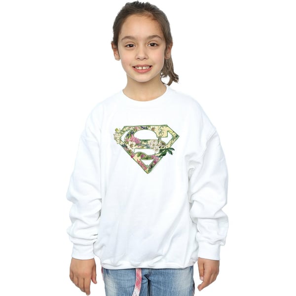 DC Comics Girls Supergirl Floral Shield Sweatshirt