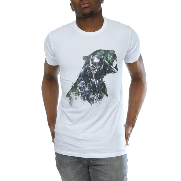 Marvel Mens Black Panther Wild Silhouette T-Shirt