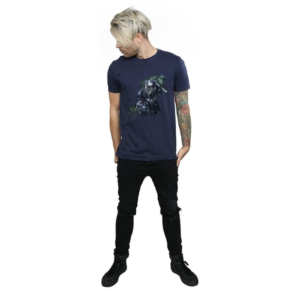 Marvel Mens Black Panther Wild Silhouette T-Shirt