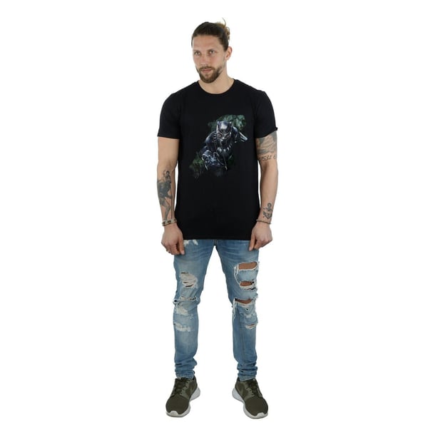Marvel Mens Black Panther Wild Silhouette T-Shirt