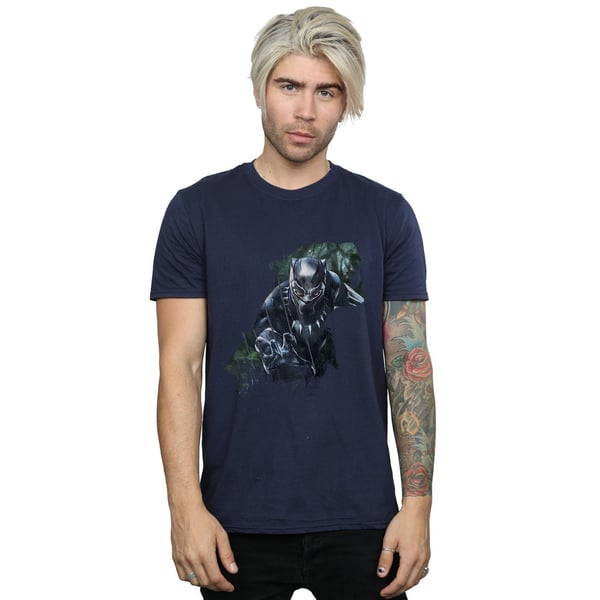 Marvel Mens Black Panther Wild Silhouette T-Shirt