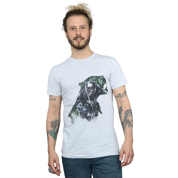 Marvel Mens Black Panther Wild Silhouette T-Shirt