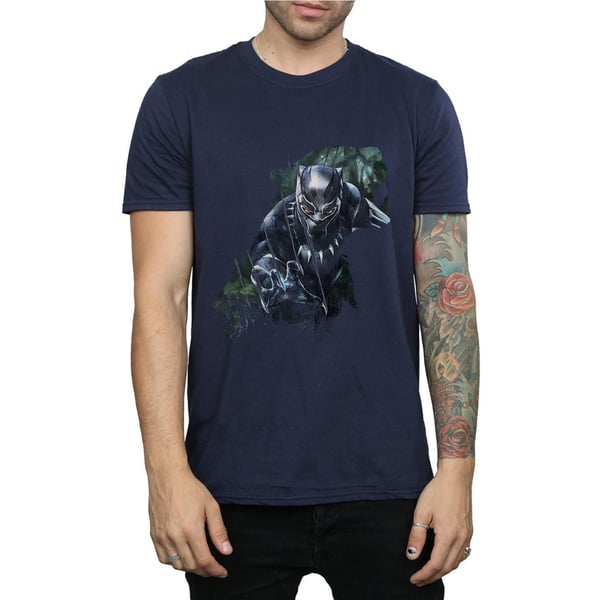 Marvel Mens Black Panther Wild Silhouette T-Shirt