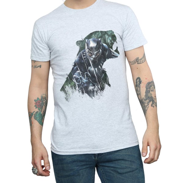 Marvel Mens Black Panther Wild Silhouette T-Shirt