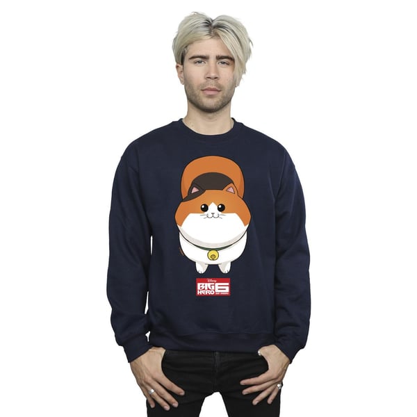 Disney Mens Big Hero 6 Baymax Kitten Face Sweatshirt