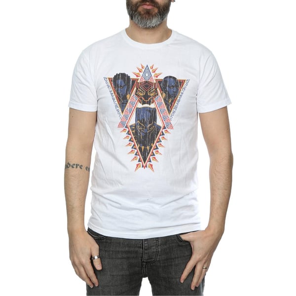 Marvel Mens Black Panther Tribal Heads T-Shirt