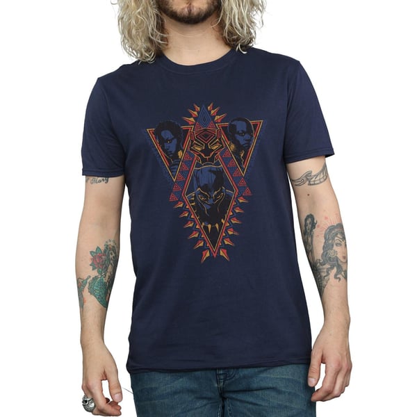 Marvel Mens Black Panther Tribal Heads T-Shirt