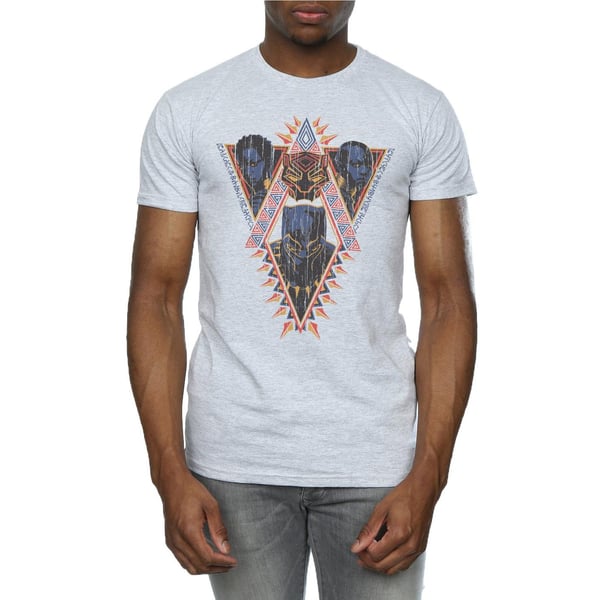 Marvel Mens Black Panther Tribal Heads T-Shirt