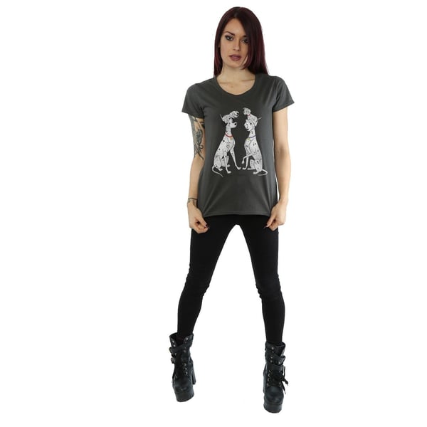 101 Dalmatians Womens/Ladies Pongo And Perdita Heather T-Shirt