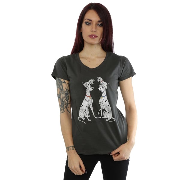 101 Dalmatians Womens/Ladies Pongo And Perdita Heather T-Shirt