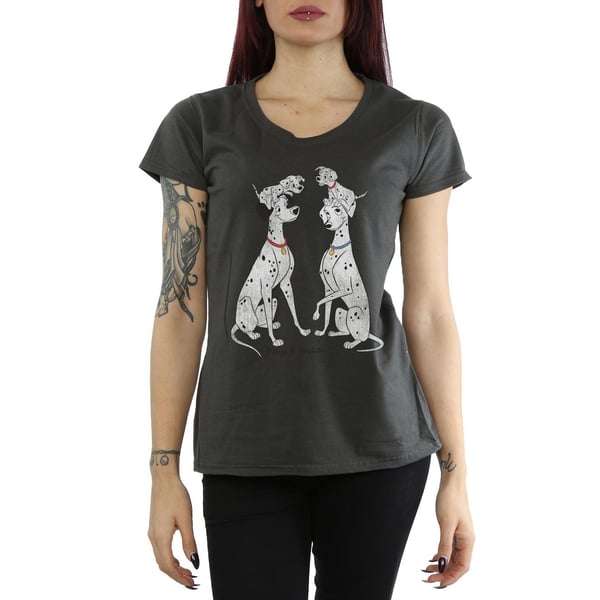 101 Dalmatians Womens/Ladies Pongo And Perdita Heather T-Shirt