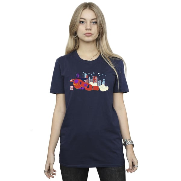 Disney Womens/Ladies Big Hero 6 Baymax Hiro Bridge Cotton Boyfriend T-Shirt