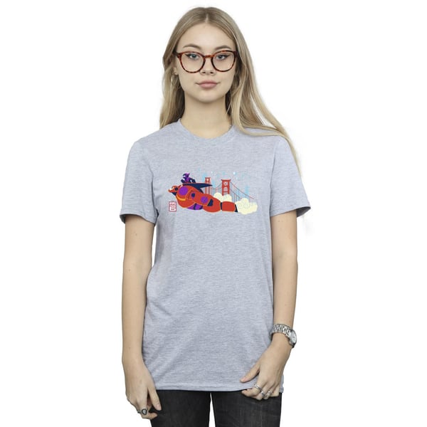 Disney Womens/Ladies Big Hero 6 Baymax Hiro Bridge Cotton Boyfriend T-Shirt