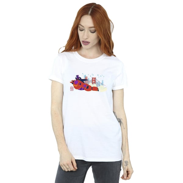 Disney Womens/Ladies Big Hero 6 Baymax Hiro Bridge Cotton Boyfriend T-Shirt