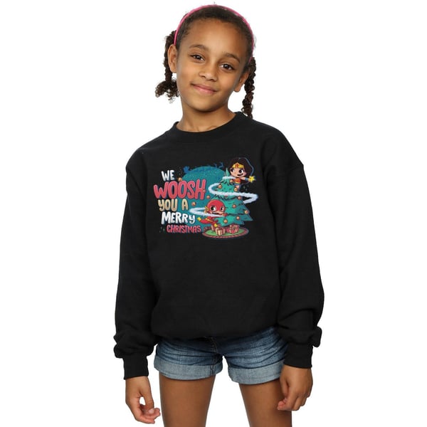 DC Comics Girls Super Friends We WHOOSH You A Merry Christmas Sweatshirt
