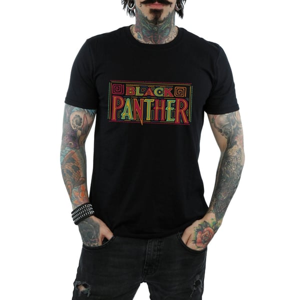 Marvel Mens Black Panther Tribal Logo T-Shirt