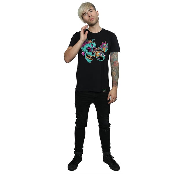 Rick And Morty Mens Eyeball Skull Cotton T-Shirt