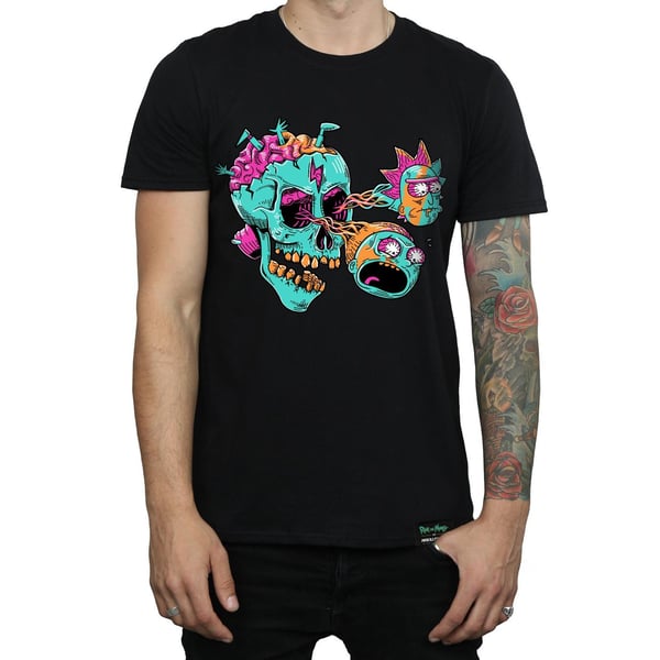 Rick And Morty Mens Eyeball Skull Cotton T-Shirt