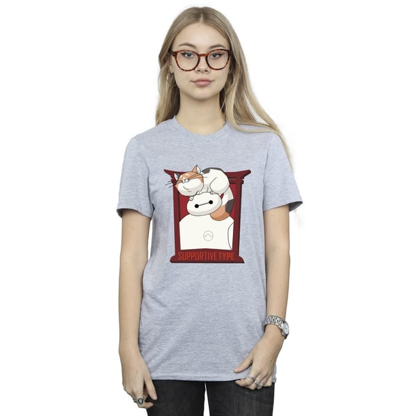 Disney Womens/Ladies Big Hero 6 Baymax Frame Support Cotton Boyfriend T-Shirt