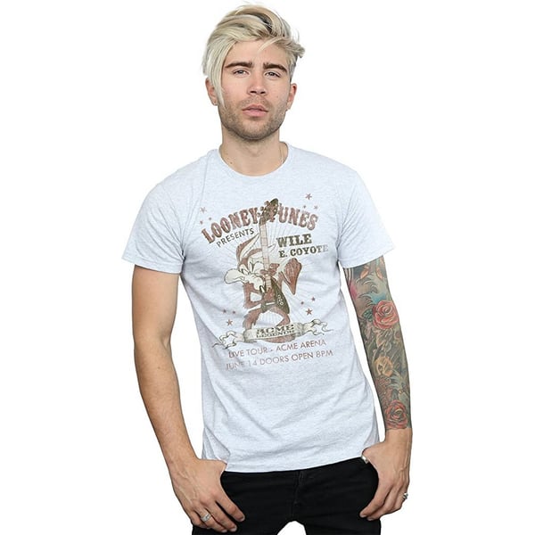Looney Tunes Mens Wile E Coyote Guitar T-Shirt