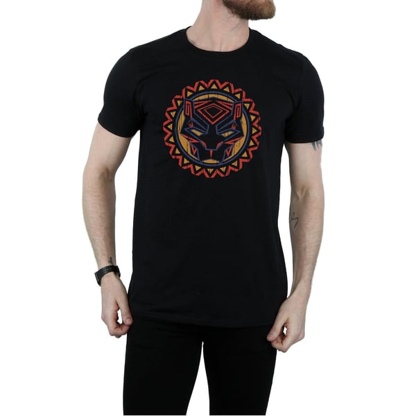 Marvel Mens Black Panther Tribal Panther Icon T-Shirt
