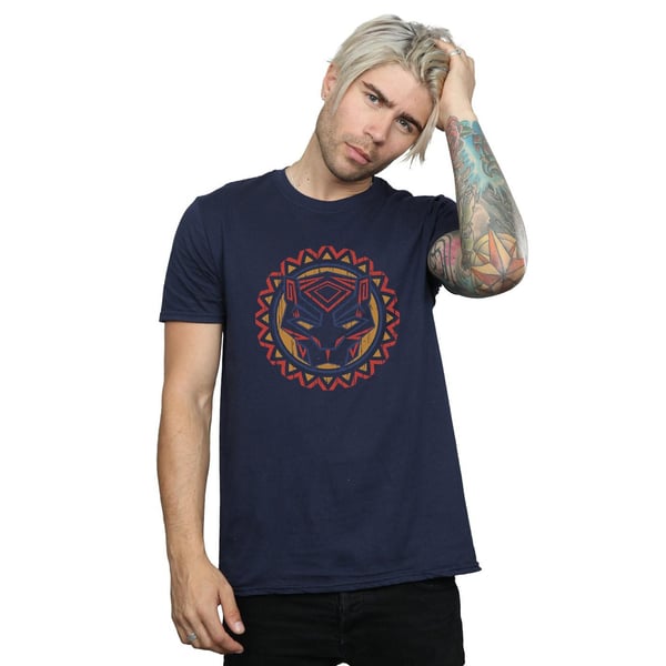 Marvel Mens Black Panther Tribal Panther Icon T-Shirt