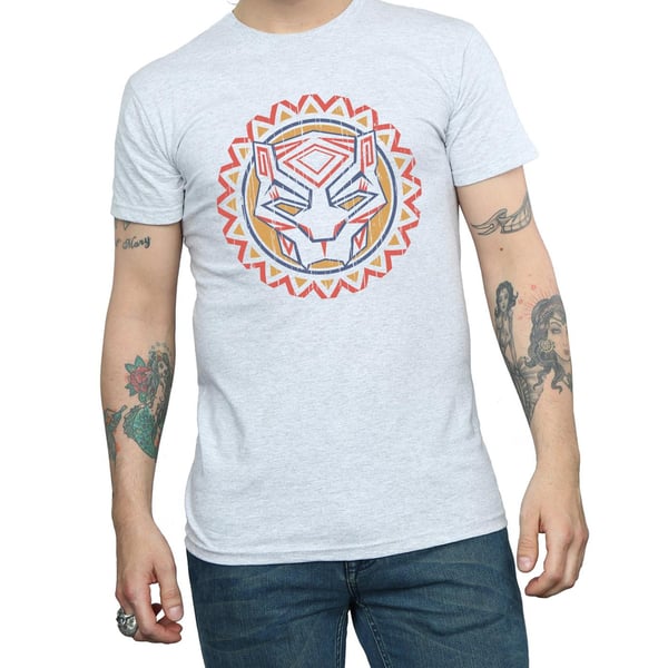 Marvel Mens Black Panther Tribal Panther Icon T-Shirt