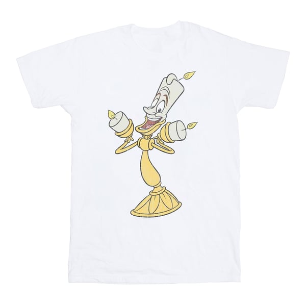 Disney Womens/Ladies Beauty And The Beast Lumiere Distressed Cotton T-Shirt