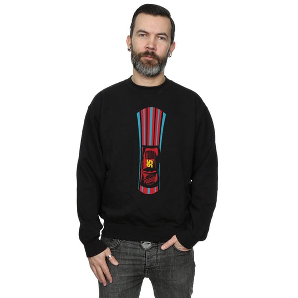 Disney Mens Cars Lightning McQueen Stripes Sweatshirt