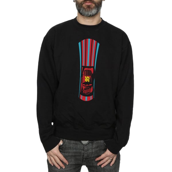 Disney Mens Cars Lightning McQueen Stripes Sweatshirt